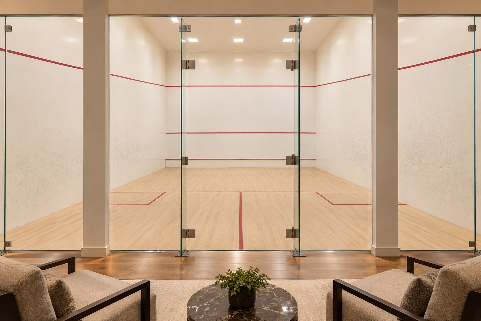 Illustrative squash court