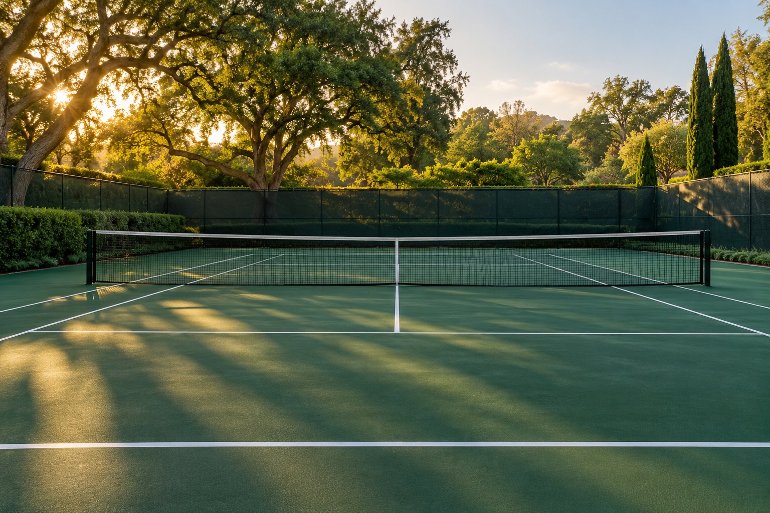 Illustrative outdoor racquet courts